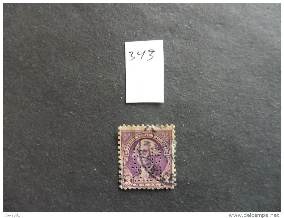 Etats-Unis :Perfins :timbre N°313  Perforé   P B 331  Oblitéré - Zähnungen (Perfins)