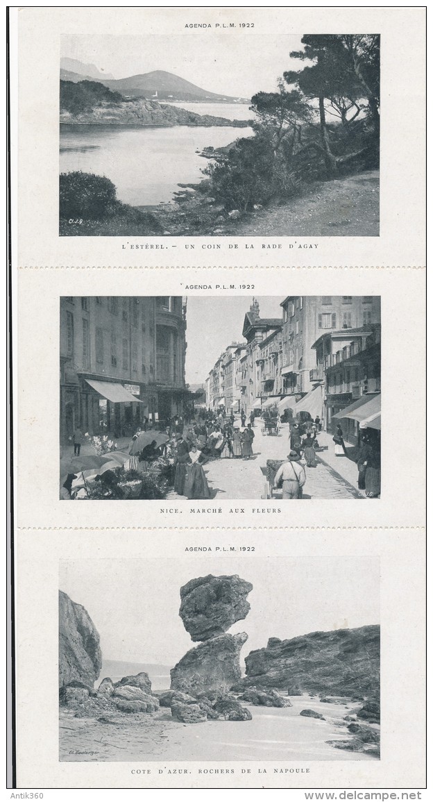 Rare Série De 12 Cartes Postales Illustrées PLM Sous étui Chemins De Fer PLM 1922 - Andere & Zonder Classificatie