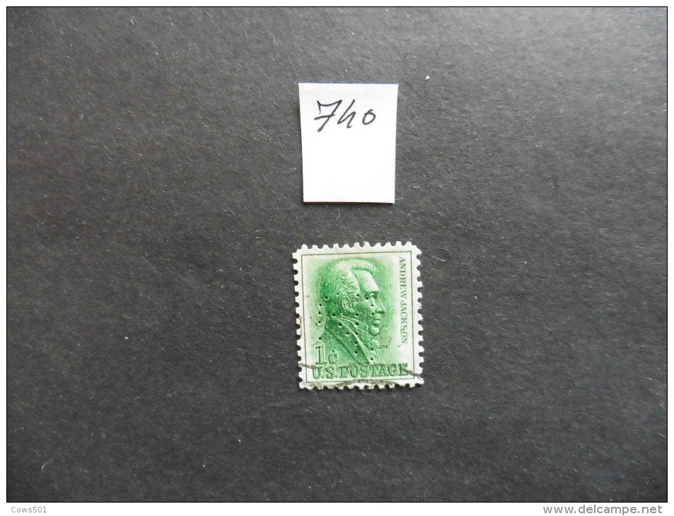 Etats-Unis :Perfins :timbre N° 740   Perforé  K   Oblitéré - Zähnungen (Perfins)