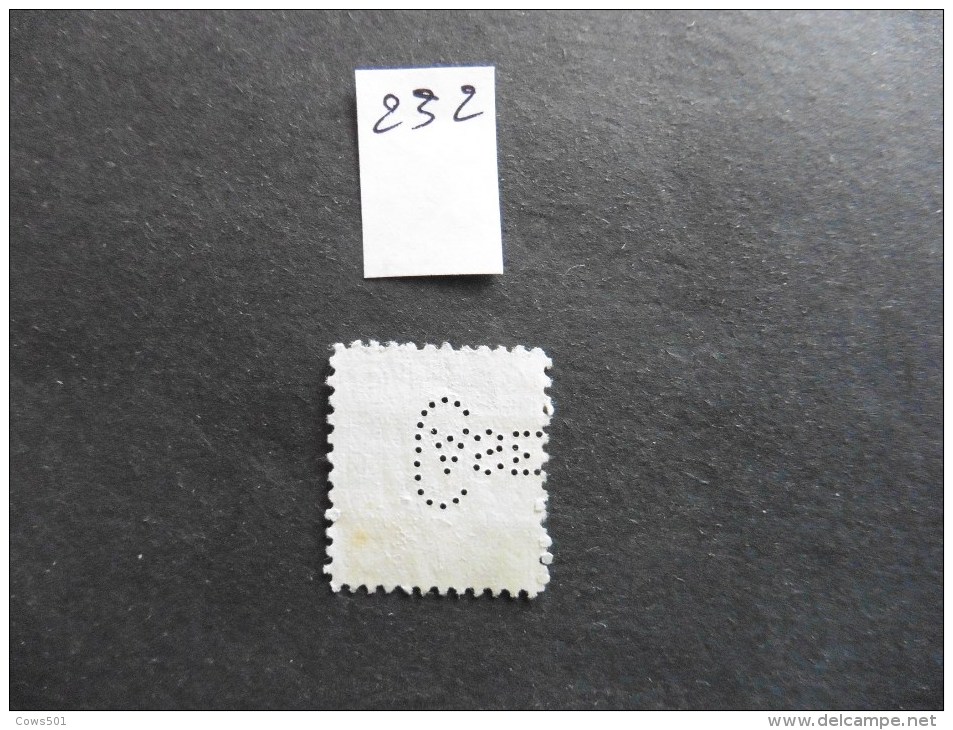 Etats-Unis :Perfins :timbre N° 232   Perforé   Ca Se   Oblitéré - Zähnungen (Perfins)