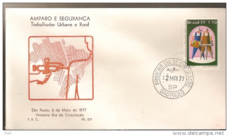 Brazil & FDC Work Safety, Urban And Rural Worker, São Paulo 1977 (1256) - Accidents & Road Safety