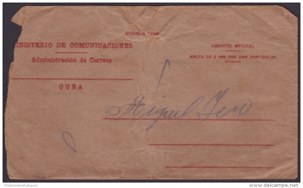 TELEG-184 CUBA (LG-621) 1947 TELEGRAMA TELEGRAM TELEGRAPH+ SOBRE. MARCA POSTAL CRISTO. - Telegraphenmarken