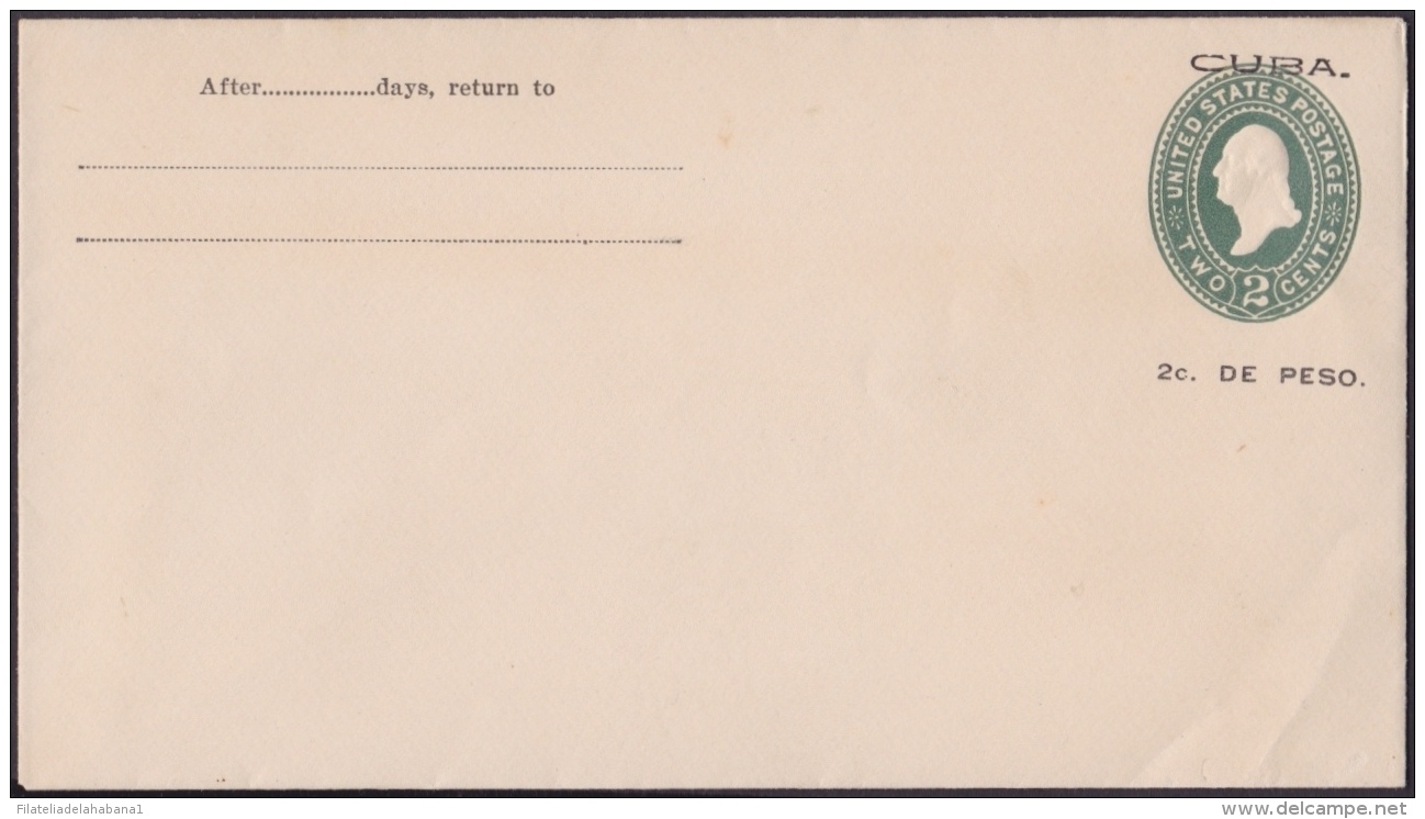 1899-EP-157. CUBA US OCCUPATION. 1899. ENTERO POSTAL US HABILITADO. 2c. Ed.42. DISPLACED SURCHARGE. POSTAL STATIONERY. - Cartas & Documentos