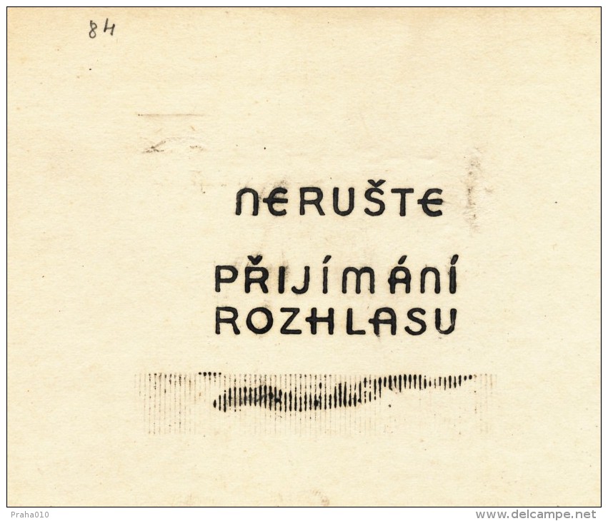 K8780 - Czechoslovakia (1919-39) Control Imprint Stamp Machine (R!): Do Not Disturb The Reception Of Radio Broadcasts - Proeven & Herdrukken