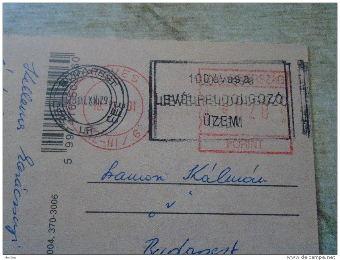 D138470  Hungary  Franking Machine  HEVES    28  Ft. 2001  -100 éves A Levélfeldolgozó üzem  Handstamp Doubled - Used Stamps