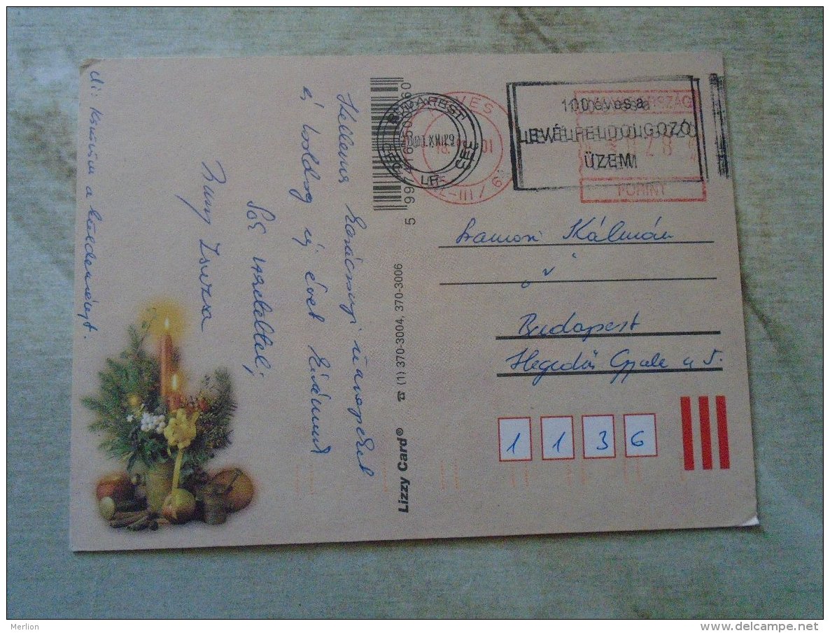 D138470  Hungary  Franking Machine  HEVES    28  Ft. 2001  -100 éves A Levélfeldolgozó üzem  Handstamp Doubled - Usado