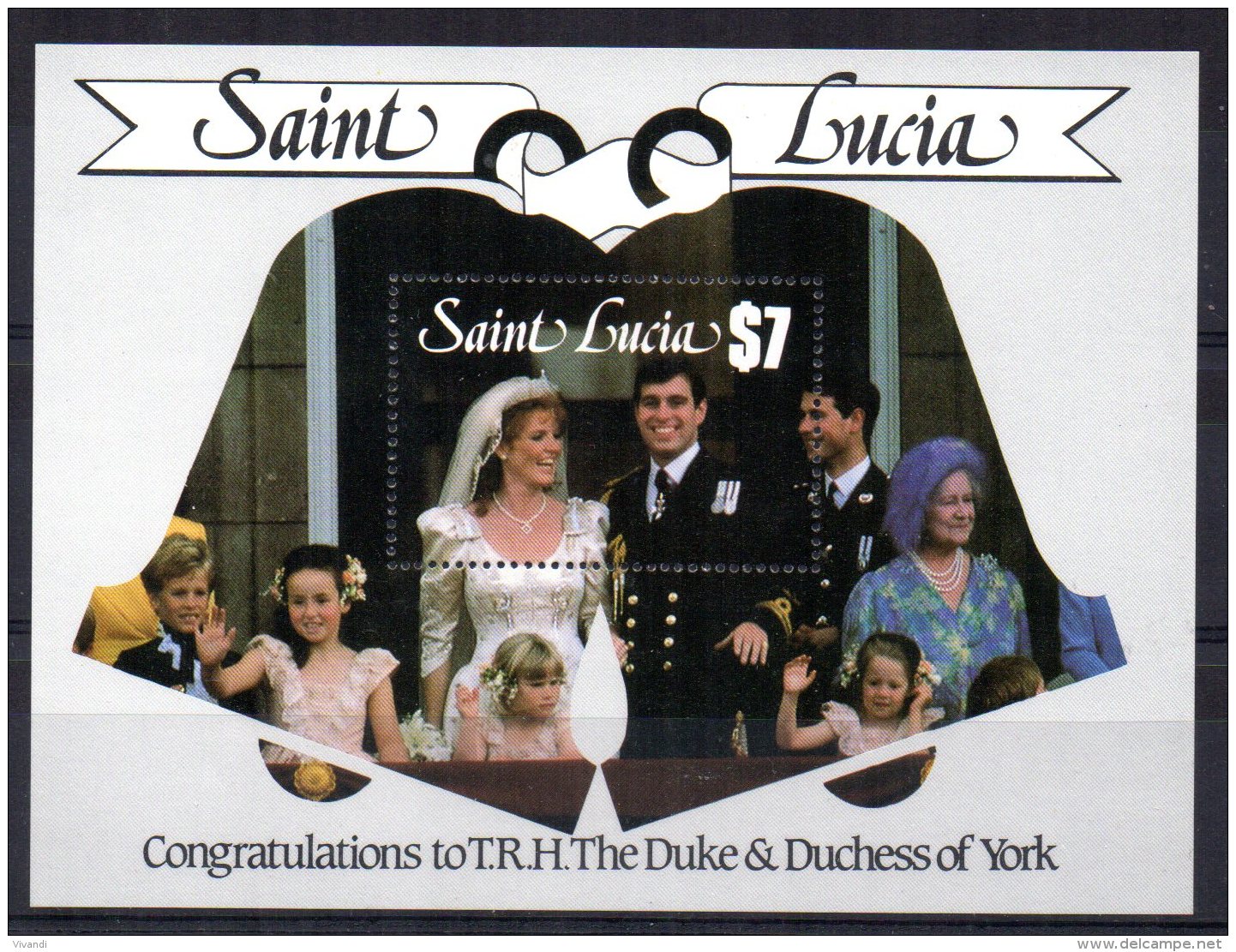 St Lucia - 1986 - Royal Wedding (2nd Issue) Miniature Sheet - MNH - St.Lucie (1979-...)