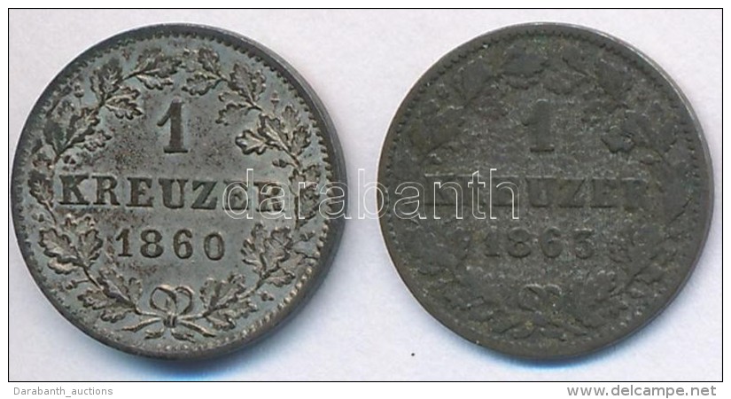 Német Államok / Württemberg 1860. 1kr Ag + 1863. 1kr Ag T:2,2- Patina
German States /... - Ohne Zuordnung