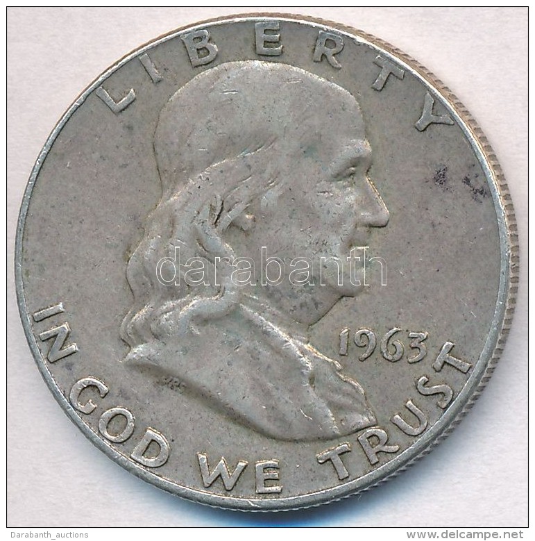 Amerikai Egyesült Államok 1963D 1/2$ Ag 'Franklin' T:2
USA 1963D 1/2 Dollar Ag 'Franklin' C:XF - Unclassified