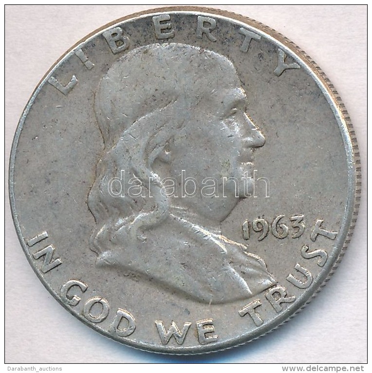 Amerikai Egyesült Államok 1963. 1/2$ Ag 'Franklin' T:2,2- Ph. 
USA 1963. 1/2 Dollar Ag 'Franklin'... - Ohne Zuordnung
