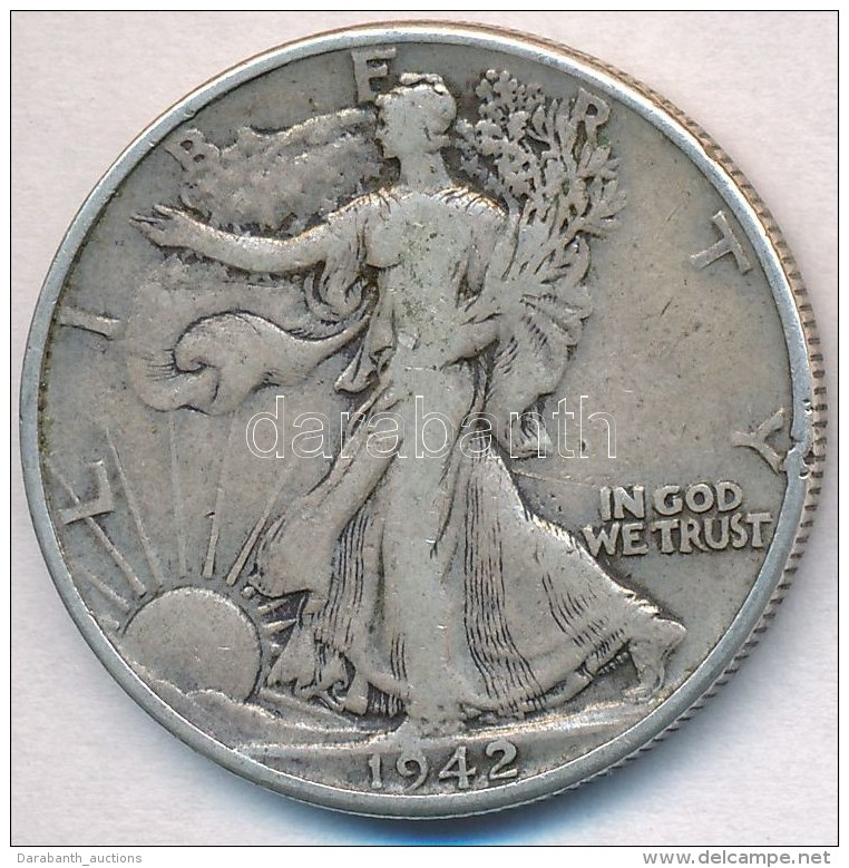 Amerikai Egyesült Államok 1942. 1/2$ Ag 'Walking Liberty' T:2- Kis Ph.
USA 1942. 1/2 Dollar Ag 'Walking... - Ohne Zuordnung