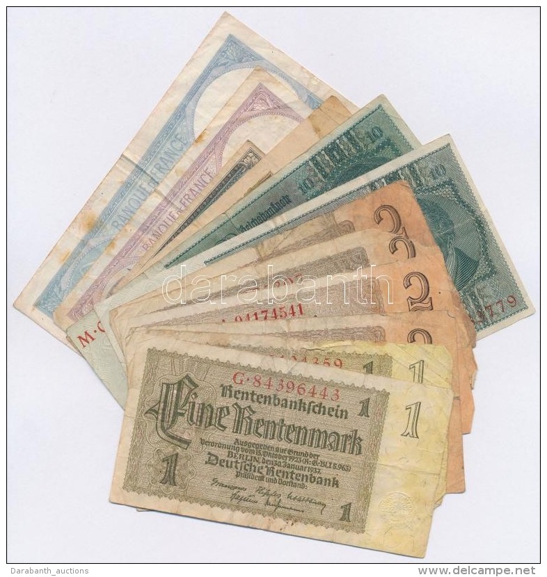 12db-os Vegyes Külföldi Bankjegy Tétel, Közte Németország / Weimari... - Ohne Zuordnung