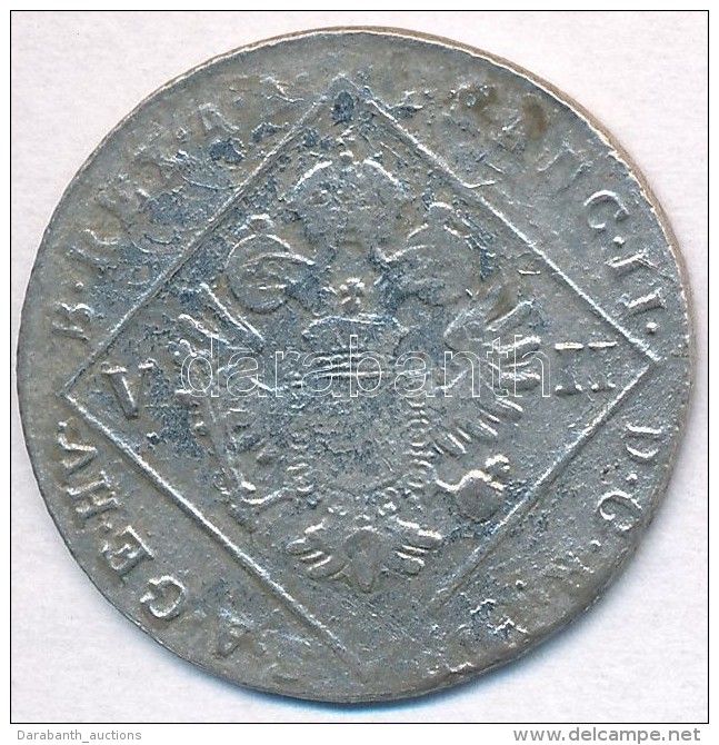 1802G 7kr Ag 'I. Ferenc' (4,16g) T:2-,3
Hungary 1802G 7 Kreuzer Ag 'Franz I' (4,16g) C:VF,F 
Unger III.: 1395.c - Ohne Zuordnung