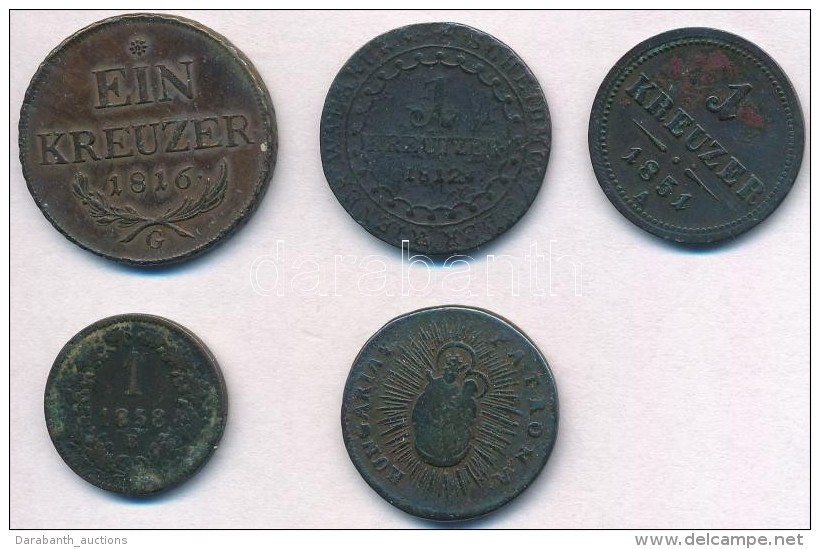 1763. Rézdénár 'Mária Terézia / Zárt Korona' + 1812S 1kr Cu + 1816G 1kr... - Ohne Zuordnung