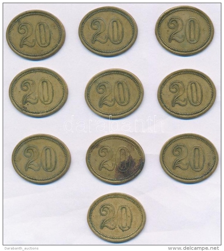 Németország DN '20 Wertmarke' Cu Zseton (10x) (25x21mm) T:2,2- Germany ND '20 Wertmarke' Cu Token... - Ohne Zuordnung