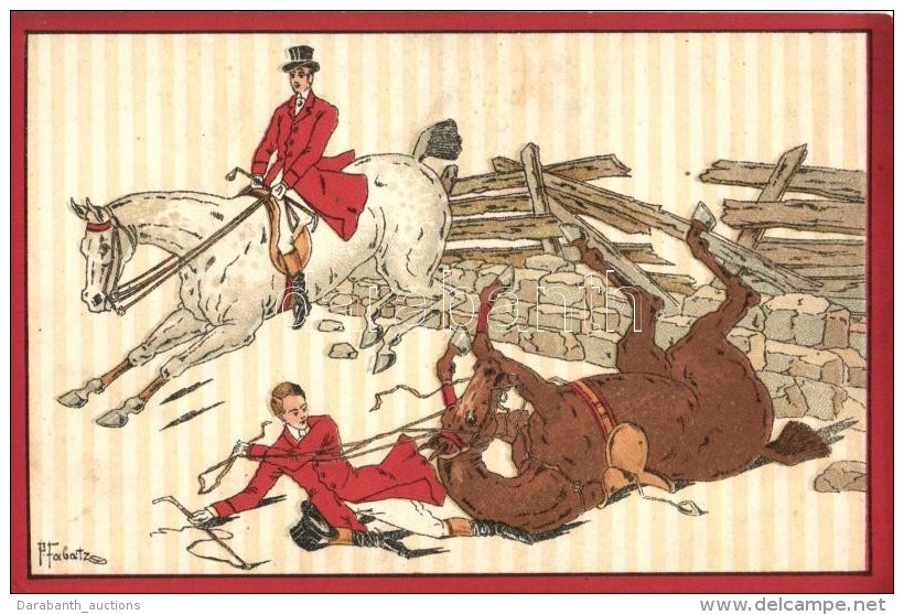 ** T2 Fox Hunters Accident, Art Postcard, Litho S: P. Fabatz - Ohne Zuordnung