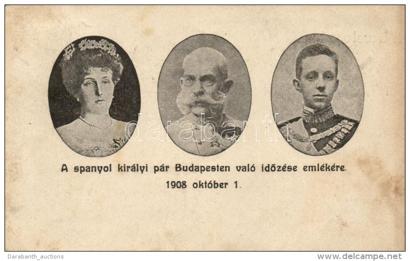 T2/T3 1908 A Spanyol Királyi Pár Budapesten; Kiadja LÅ‘bl Dávid és Fia / Alfonso XIII... - Ohne Zuordnung