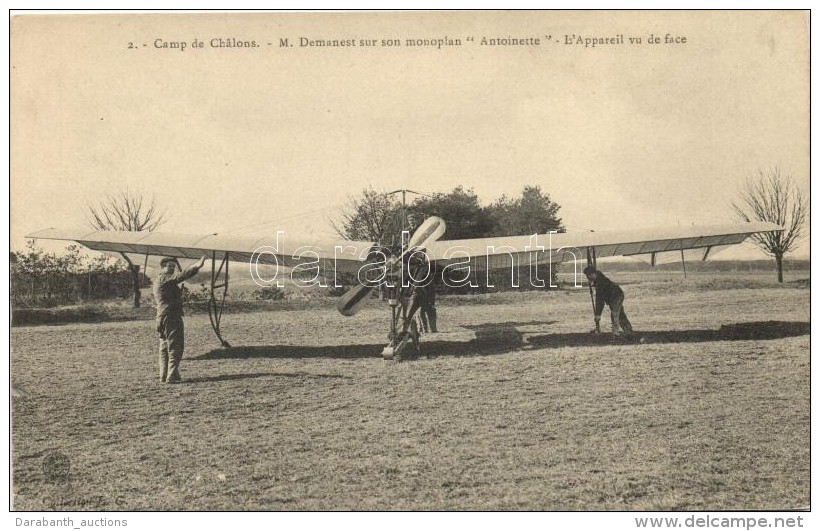 ** T2/T3 Camp De Chalons, M. Demanest Sur Son Monoplan Antoinette / Aircraft (EK) - Ohne Zuordnung