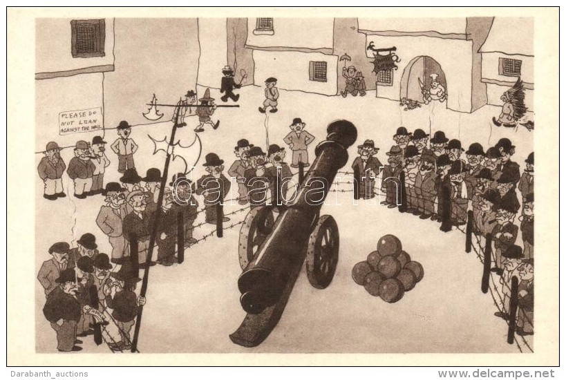 ** T1 1933 Chicago World's Fair Art Postcard, They Admire The Old Gun; Messrs Wellens &amp; Godenne S: Jean Dratz - Ohne Zuordnung