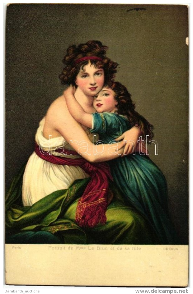 T2/T3 'Portrait De Mme Le Brun Et De Sa Fille' / Portait Of Mrs. Le Brun And Her Daughter, Lady, Art Postcard,... - Unclassified