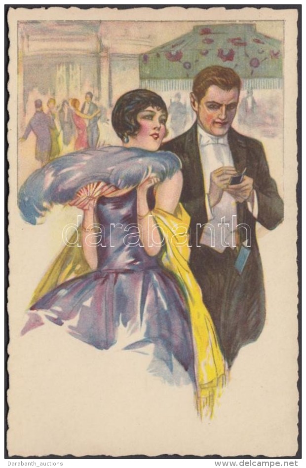 T2 Fancy Couple, Italian Art Postcard, CCM No. 2458 - Ohne Zuordnung