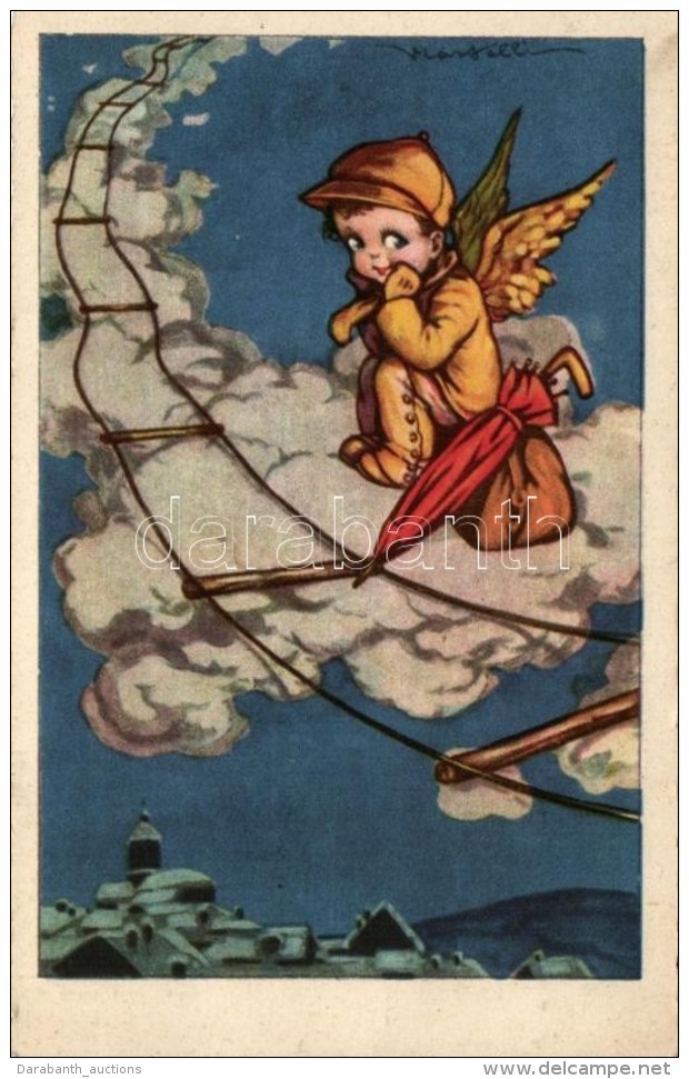 T1/T2 Angel, Art Deco Italian Postcard CCM 2513 S: V. Castelli - Ohne Zuordnung