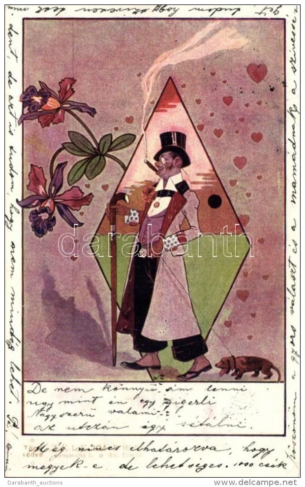 T2 Humoros MÅ±vészlap, T.K.L.K. 104. D99 10., Hornyánszky V. / Humorous Art Postcard - Ohne Zuordnung