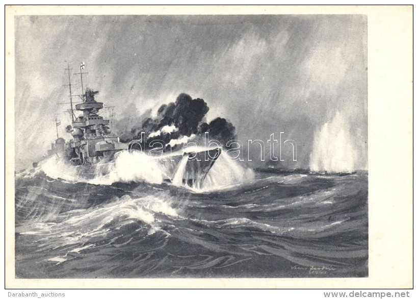 ** T2/T3 'Combat Entre Le Cuirassé Allemand 'Scharnhorst' Et Le Croiseur De Bataille Anglais 'Renown' Das La... - Ohne Zuordnung