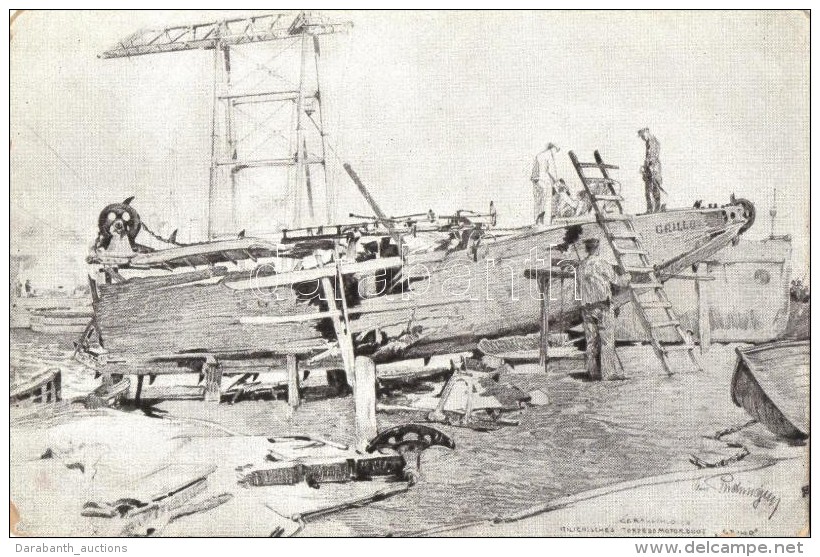 ** T2/T3 Italienisches Torpedomotorboot 'Grillo' Am 14. Mai 1918 Bei Der Hafeneinfahrt Von Pola Versenkt / WWI... - Ohne Zuordnung