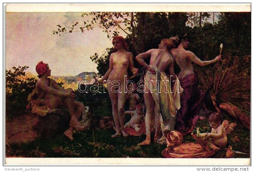 ** T3 'Urteil Des Paris' / Jugement Of Paris, Erotic Nude Art Postcard, S: V. Hynais (fa) - Ohne Zuordnung