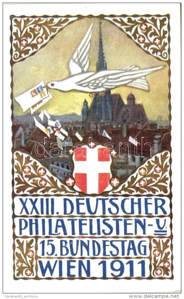 ** T2/T3 1911 Wien, XXIII. Deutscher Philatelisten 15. Bundestag / 23th German Philatelist Day, 5 Heller Ga. S:... - Ohne Zuordnung