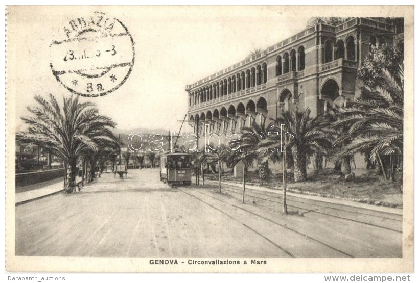 T3 Genova, Circonvallazione A Mare / Ring Road, Sea, Tram (apró TÅ±nyomok / Pinholes) - Ohne Zuordnung