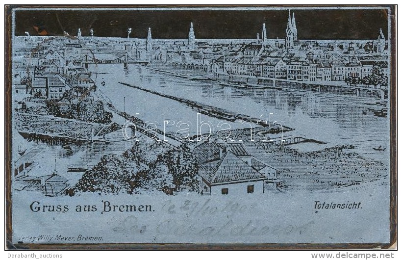 T2/T3 Bremen, Totalansicht; Verlag Willy Meyer / View, Metallic Postcard - Ohne Zuordnung