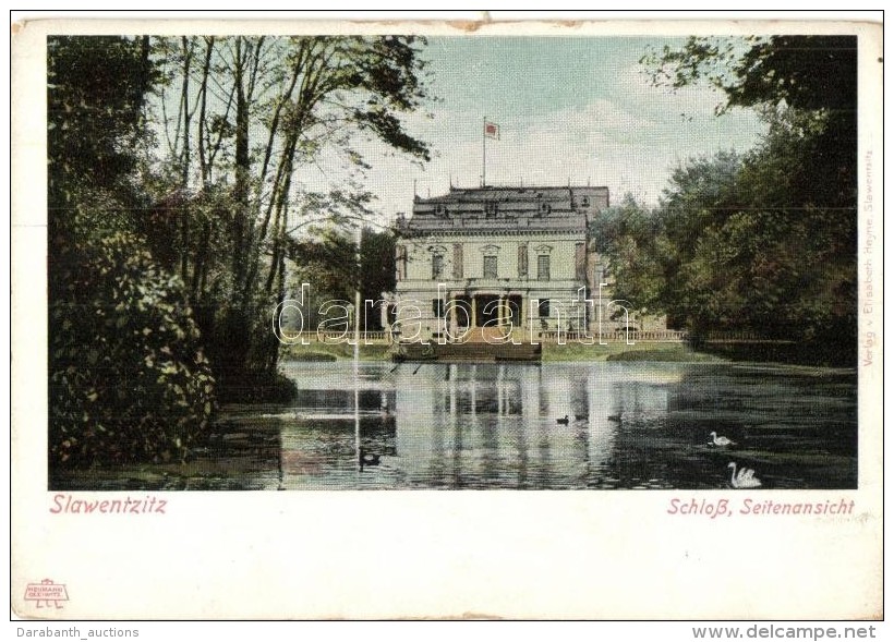 ** T3 Slawiecice, Slawentzitz; Schloss, Verlag Von Elisabeth Heyne / Castle, Pond (kis Szakadás / Small... - Ohne Zuordnung