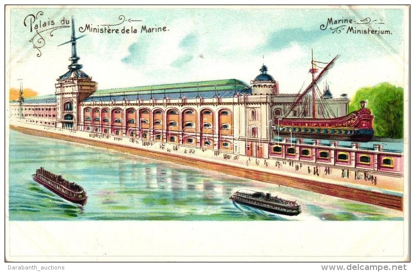 ** T1/T2 1900 Paris, Exposition Universelle, Ministere De La Marine / Marine Ministerium, Litho - Ohne Zuordnung