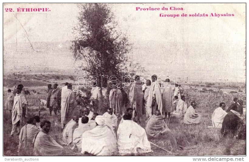 ** T1/T2 Shewa / Choa Province, Groupe De Soldats Abyssins / Abyssinian Soldiers - Ohne Zuordnung