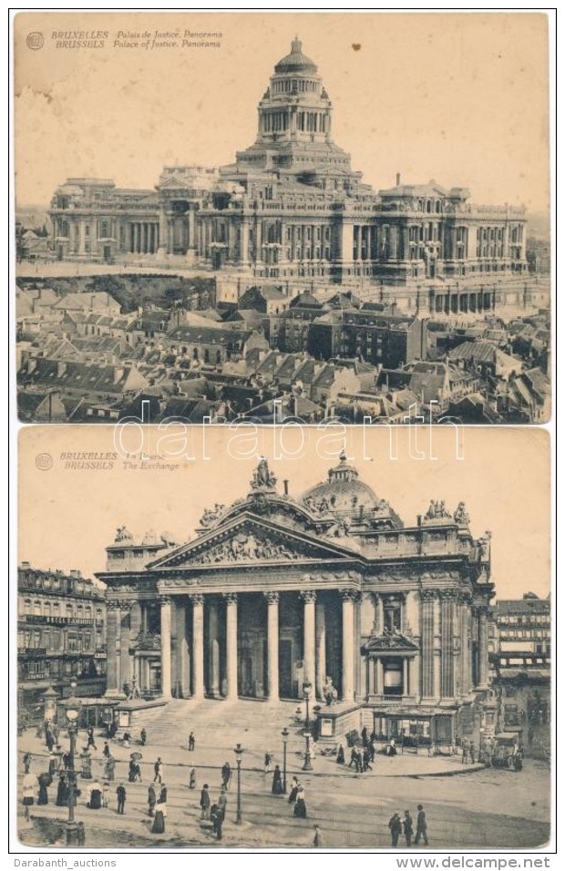 ** Brussels, Bruxelles; Churches, Palaces, Statues - 8 Pre-1945 Unused Oversized Postcards (13,7x17,9 Cm), Mixed... - Ohne Zuordnung