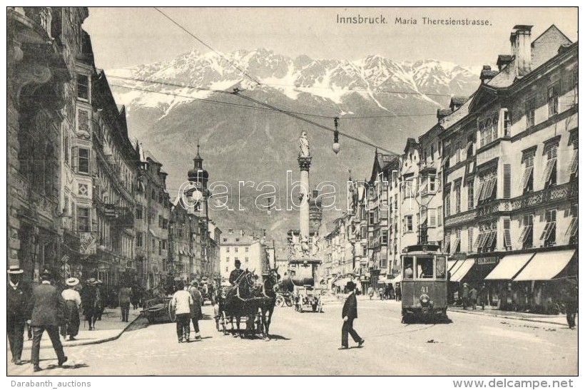 ** T2/T3 Innsbruck, Maria Theresien Strasse / Street, Tram, Statue (EK) - Zonder Classificatie