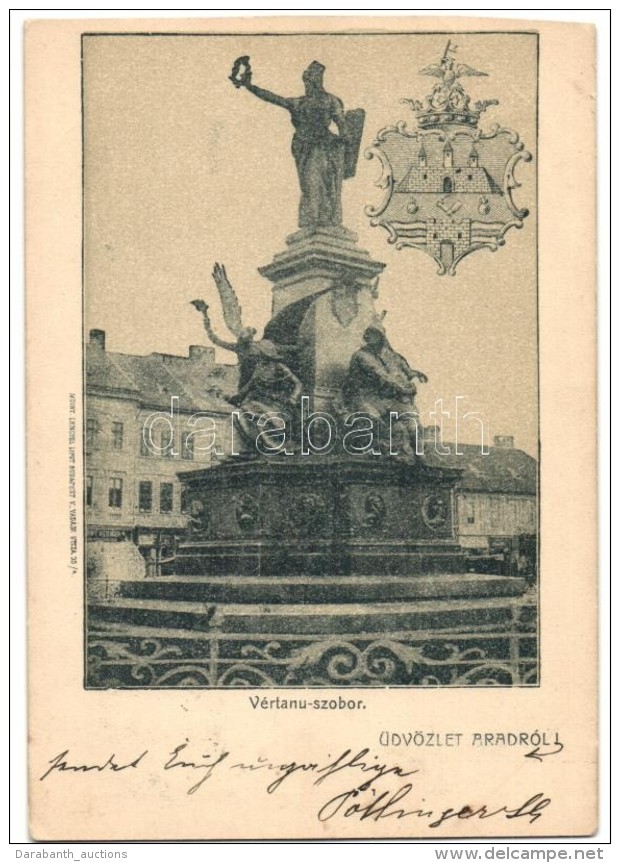 T4 Arad, Vértanú Szobor, Címer / Martyrs' Statue, Coat Of Arms (vágott / Cut) - Ohne Zuordnung