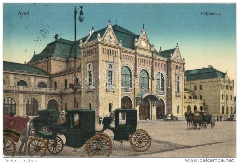 T2 Arad, Pályaudvar, Vasútállomás, Hintók / Railway Station, Carts - Ohne Zuordnung