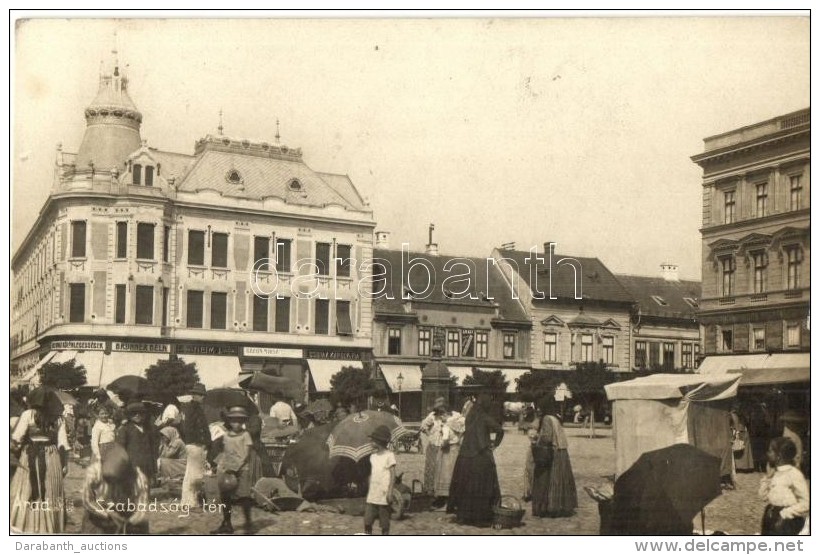 1908 Arad, Szabadság Tér, Piac, Brunner Béla, Heim J., Braun Miksa és Csutak... - Ohne Zuordnung