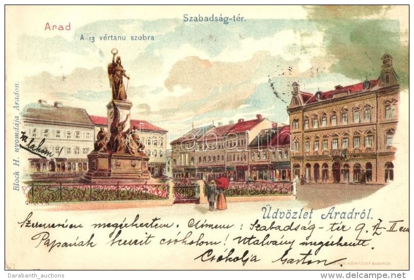 T3 1899 Arad, Szabadság Tér, Vértanú Szobor / Square, Statue, Kosmos Litho (fl) - Ohne Zuordnung