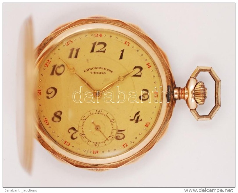 Chronometre Tegra DuplafedelÅ±, 14 Karátos Arany Zsebóra. Jelzett Tokkal, MÅ±ködÅ‘ Szerkezettel,... - Sonstige & Ohne Zuordnung