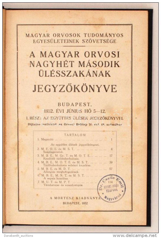 1932 - A Magyar Orvosok Tudományos Egyesületeinek Szövetsége - A Magyar Orvosi... - Ohne Zuordnung