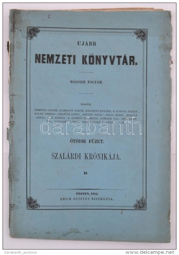 Ujabb Nemzeti Könyvtár. Második Folyam. Nyolczadik  Füzet. Szalárdi... - Ohne Zuordnung