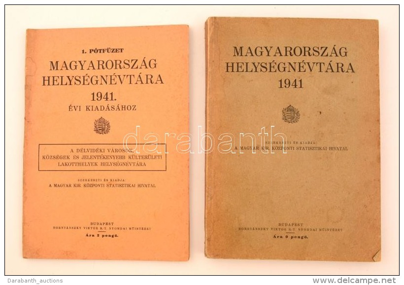 Magyarország Helységnévtára 1941 +Magyarország... - Ohne Zuordnung