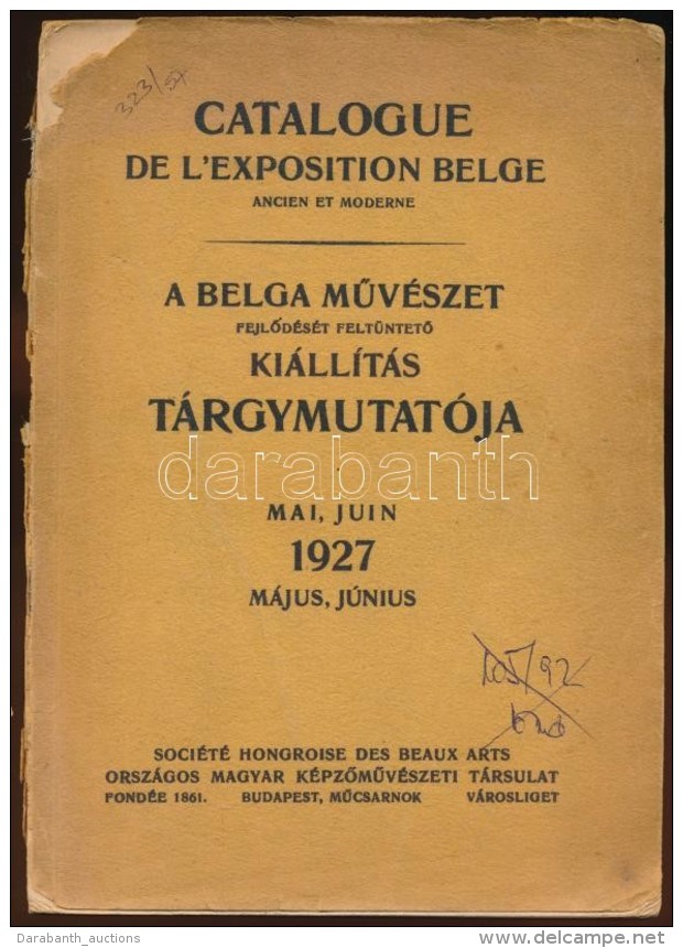 1927 A Régi és Mai Belga MÅ±vészet Kiállításainak... - Sonstige & Ohne Zuordnung