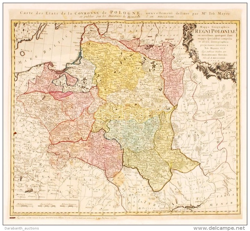 1773 Tobias Mayer; Homann Heirs: Carte Des Etats De La Couronne De Pologne, Régi Lengyelország... - Sonstige & Ohne Zuordnung