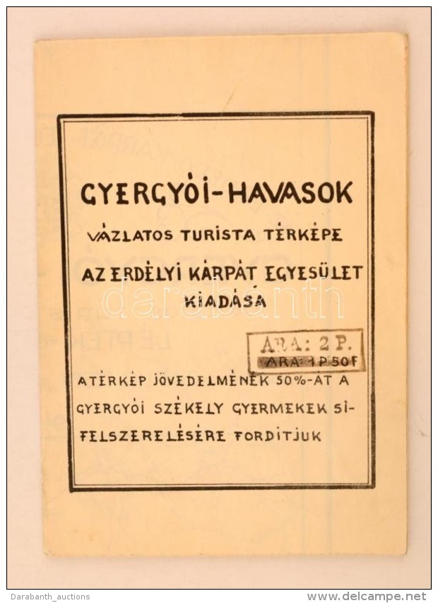 1943 Gyergyói-Havasok Vázlatos Turista Térképe, 1:37500. Erdélyi... - Sonstige & Ohne Zuordnung