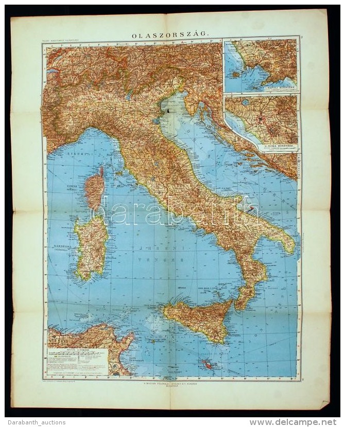 1912 Olaszország Térképe. Mérték:1:2,750.000.... - Sonstige & Ohne Zuordnung